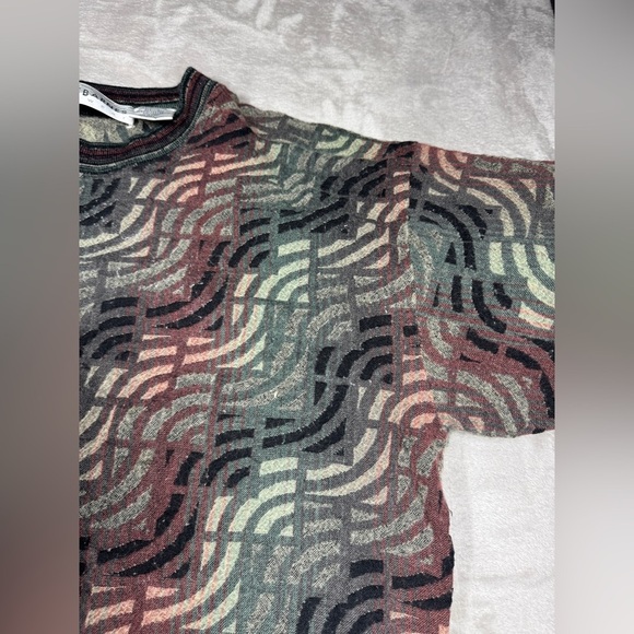 Vintage Men’s Jhane Barnes Menswear Wool Blend Geometric Grandpa Sweater Medium - Picture 7 of 16